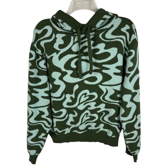 Savage Tops - Savage x Fenty Lit Leisure Knit Pullover Unisex Hoodie Heart Swirl Women Medium